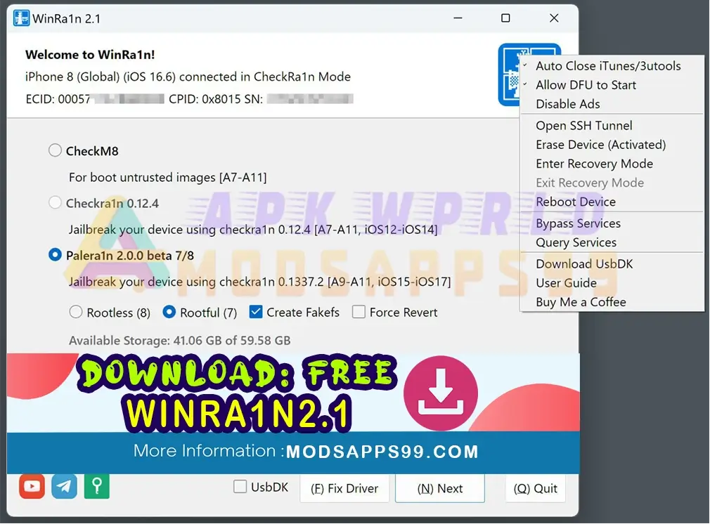 Downloading All Versions Of WinRa1n2.1 2.0 1.1 And 1.0
