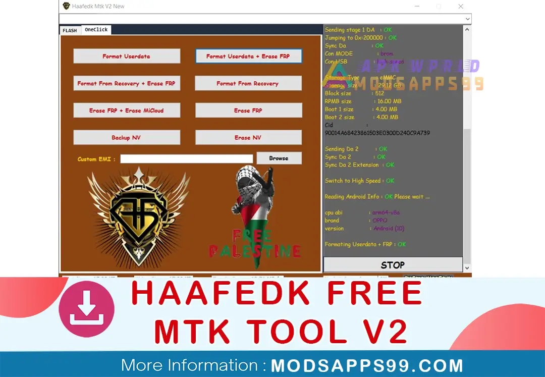 Haafedk Free Mtk Tool V2 Flashing, FRP & Repair For MTK Devices (MT6735, MT6771, More) Modsapps99