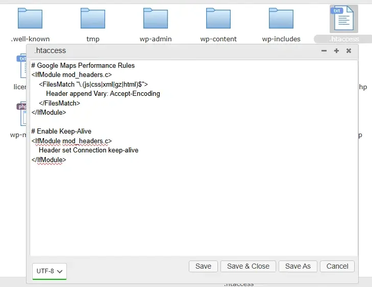 htaccess Code Placement to Fixed Google Maps Not Loading