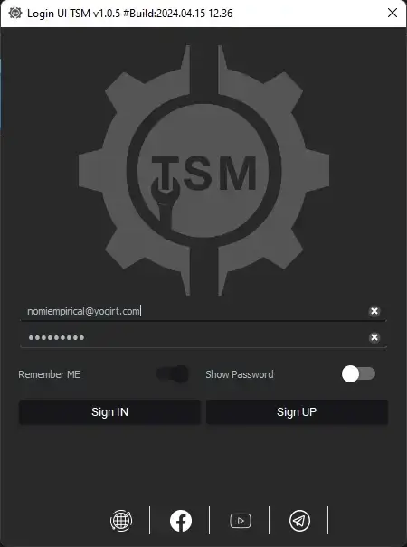TSM Tool Pro V1.0.5 Login