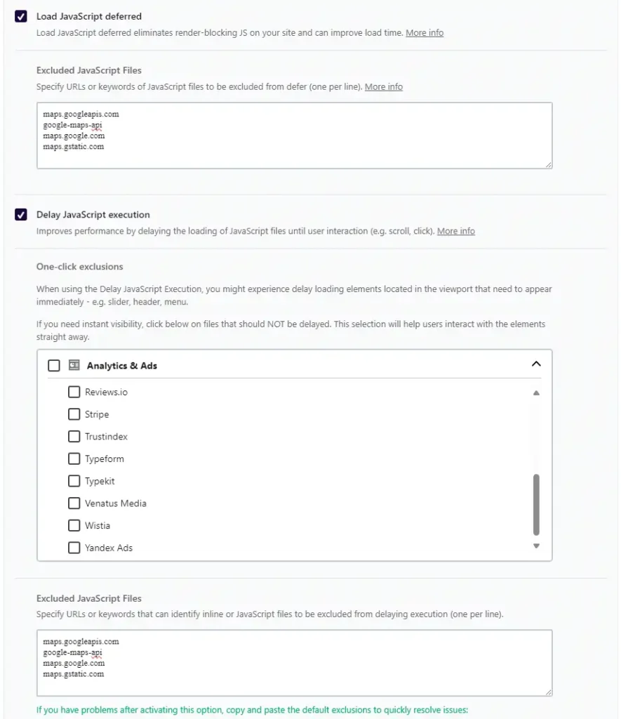 WP-Rocket Excluded JavaScript Files.webp